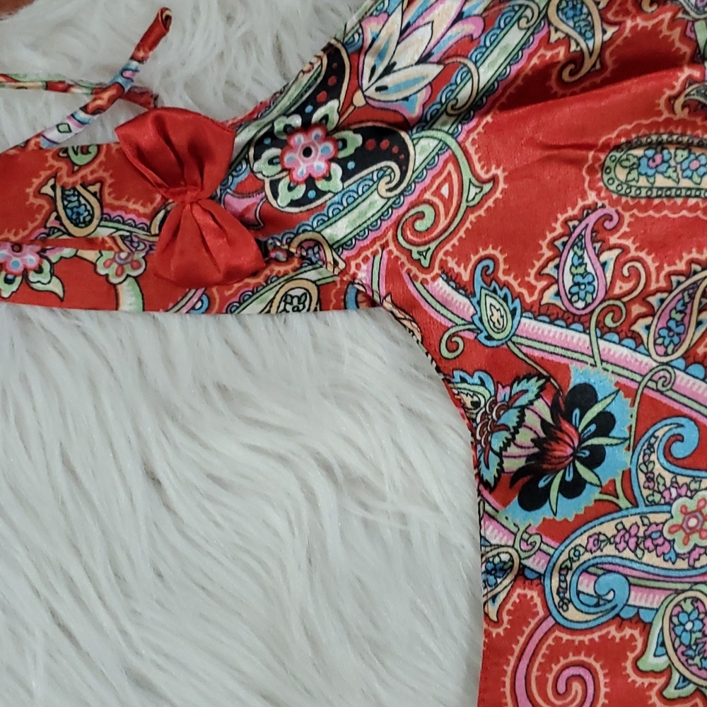 Paisley satin teddy set - Picture 6 of 9